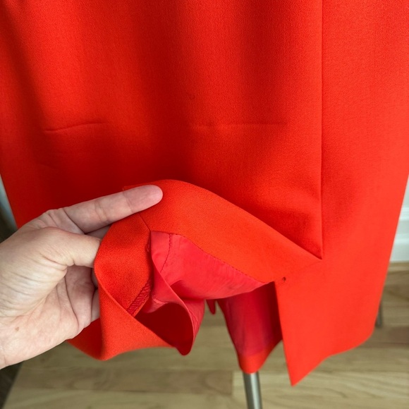 J. Crew Elegant Career Cocktail Red Sleeveless Midi Crepe Dress 100% Wool size 2 - Picture 7 of 8
